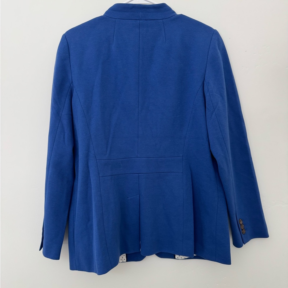 Talbots Jacket Womens 14 Blue Blazer Cotton Lightweight Colorful Academic - Picture 2 of 13
